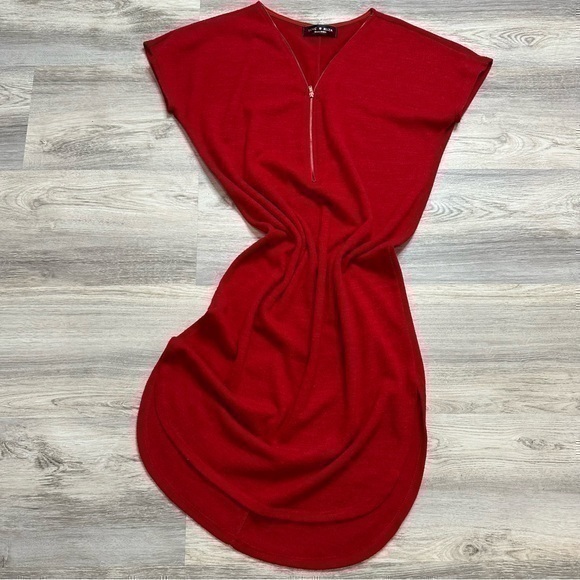 Love Kuza Red Tunic Dress knit shirt dress size small - Picture 1 of 7